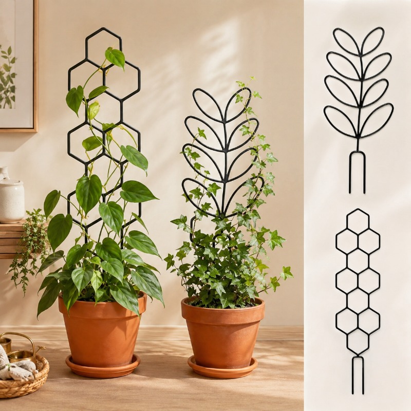 Plant Support Stake - โครงยึดต้นไม้ 2/4 ชิ้น โครงตาข่ายพลาสติกป้องกันสนิม สำหรับพืชเลื้อยในกระถาง ดอกไม้ในร่มและกลางแจ้ง