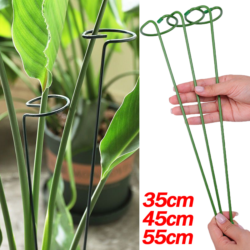 Plant Support Stake - 1-10pcs โลหะ SINGLE Stem พืชไม้พุ่มผู้ถือสวนสนับสนุน Stake