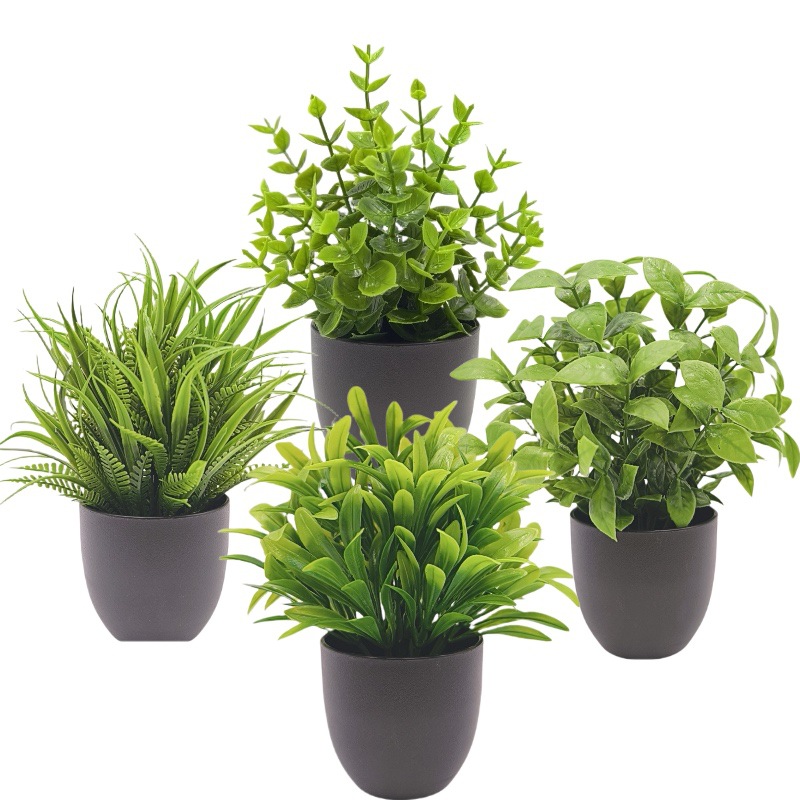 Succulent Set - ต้นไม้จำลองสีเขียว บอนไซ ของตกแต่งภายในสำนักงานข้ามพรมแดน สำหรับถ่ายภาพ ต้นไม้กระถางขนาดเล็ก ดอกไม้จำลอง